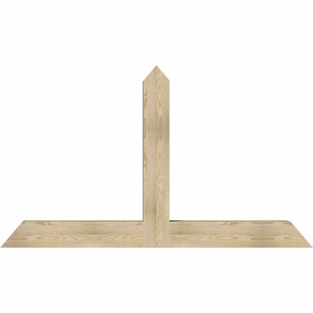 Ekena Millwork Portland Rough Sawn Timber Gable Bracket, Douglas Fir, 72"W x 42"H x 6"D x 6"F, 14/12 Pitch GBW072X42X0606POR00RDF